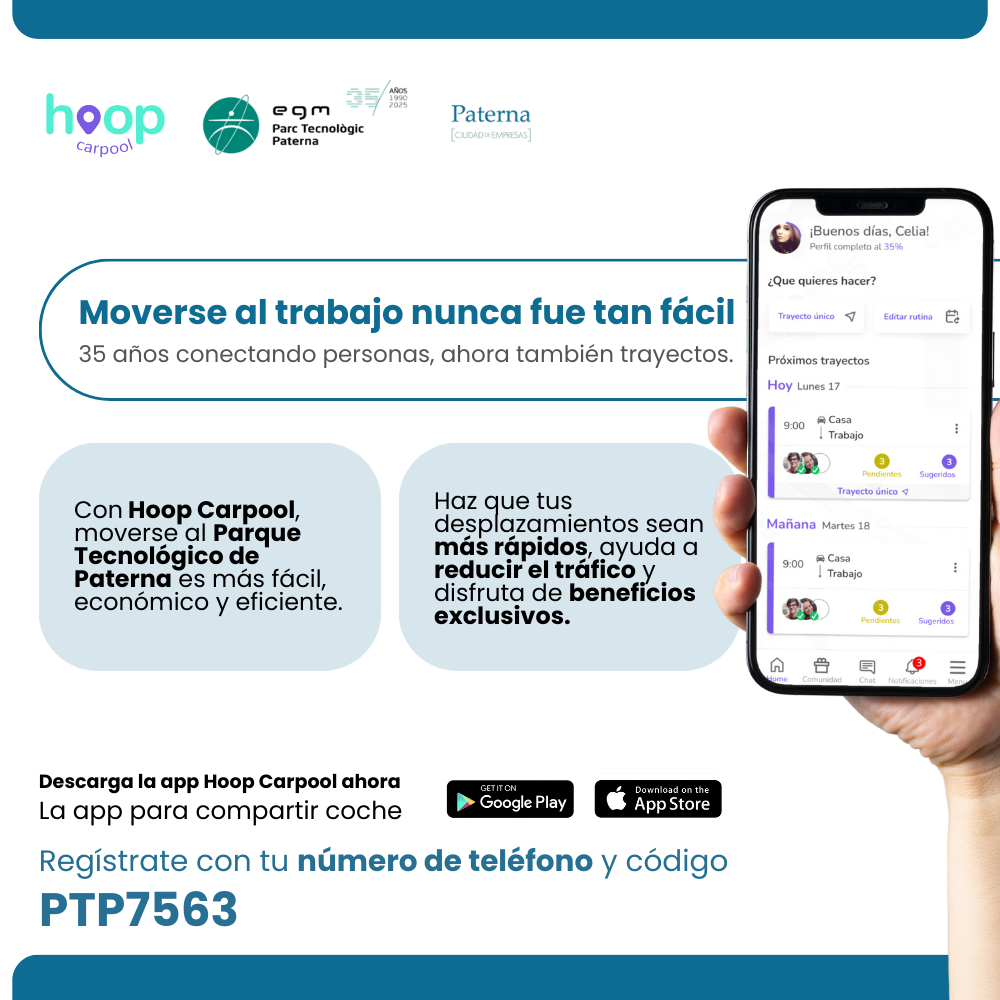 Tras varios meses de prueba, hemos decidido dar un paso adelante y contratar Hoop Carpool , una app para compartir coche de forma sencilla, como una solución eficaz para desplazarnos al trabajo.